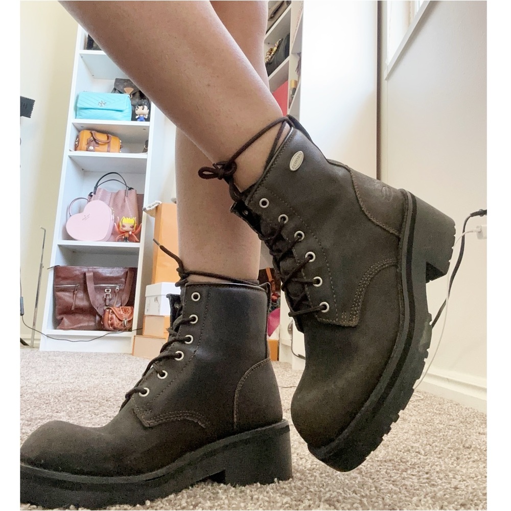 Sketchers Vintage Leather 90’s/Y2K Chunky Platform Boots 7.5